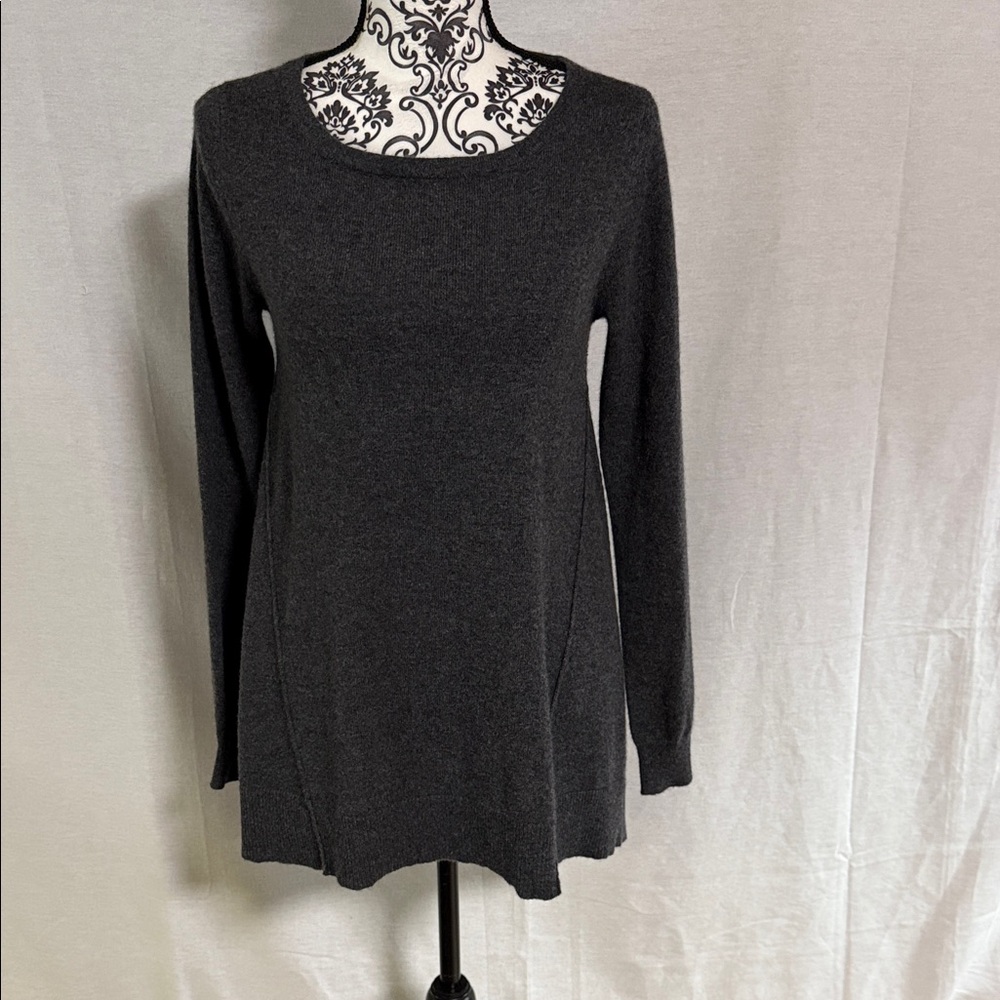 Philosophy Dane Lewis Chic Charcoal Gray 100% Cashmere Women's Tunic Sweater